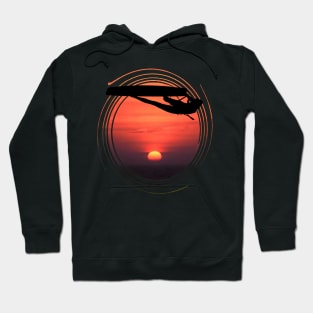 Kitesurfer Freestyle Action Black Silhouette Sunset Hoodie